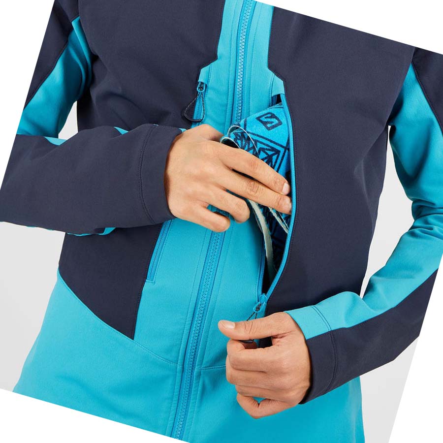 Salomon OUTPEAK SOFTSHELL Erkek Ceket Mavi | TR 3257DFM